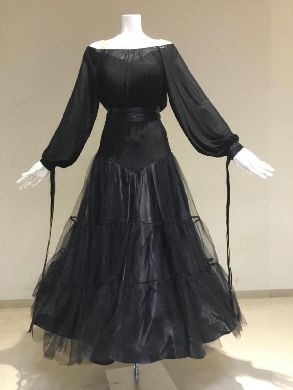 黒チュールティアードスカート準正装スタンダードドレス