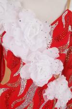 赤×白グラデーション×白花コサージュ スタンダードドレス